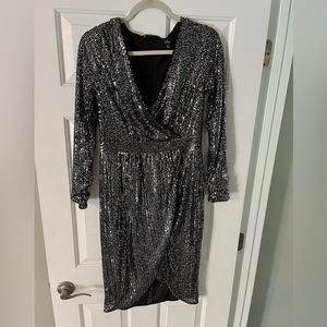 Lulu’s black sparkly cocktail dress, size medium. Only worn once.